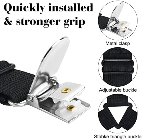 Morcheiong Sheet Fasteners - 4 Pack Adjustable Bed Sheet Straps Black