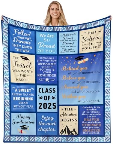 Class of 2025 Graduation Blanket 50x60 for Her Him