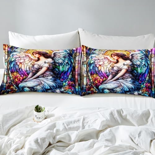 Manfei Watercolor Flower Twin Sheet Set