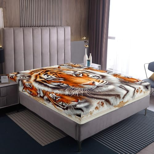 Castle Fairy 3D Tiger Fitted Sheet Set Twin Size