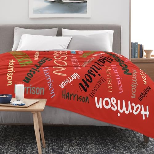 Custom Blanket with Name Personalized Flannel Throw 1