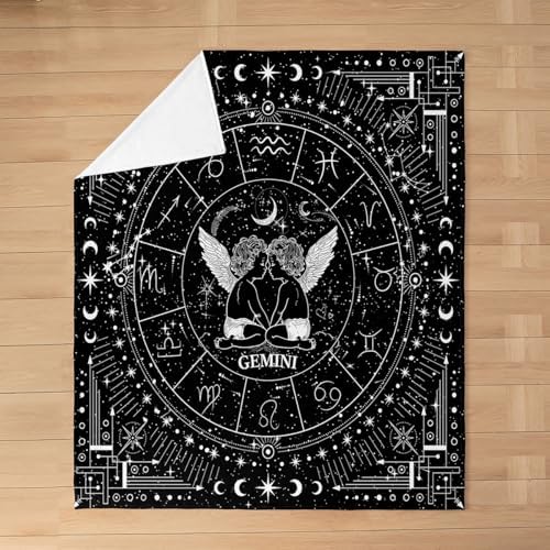 Feelyou Gemini Flannel Throw Blanket 50x60 Astrology Decor