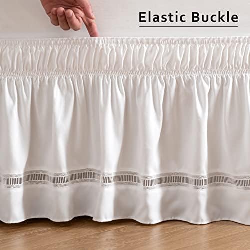 MIYE Wrap Around Ruffled Lace Bed Skirt 15 Inch Drop