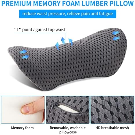 FOUSUPDT Ergonomic Memory Foam Lumbar Pillow