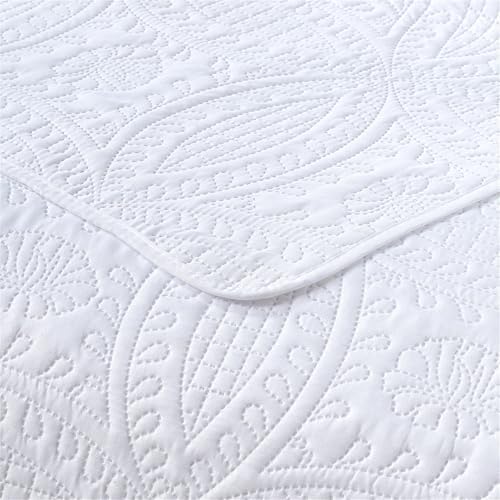3-Piece Bedspread Set Reversible Cotton Coverlet with Pillowcases