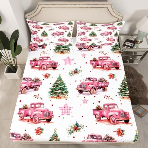 Merry Christmas Fitted Sheet Set Twin Size