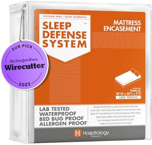 HOSPITOLOGY Zippered Mattress Encasement Twin XL Waterproof 9 Depth