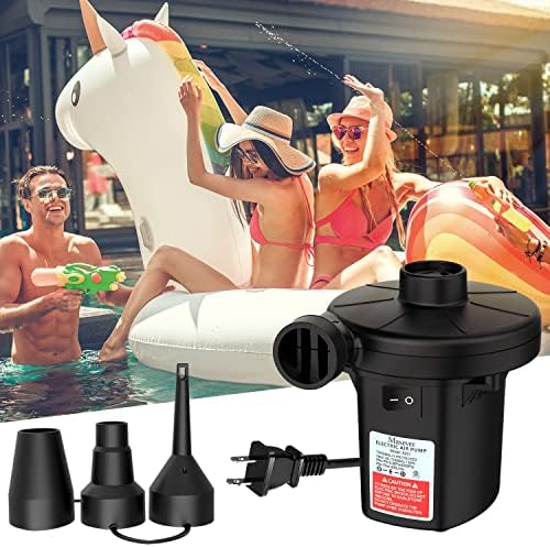 MAXEVER Quick-Fill Electric Air Pump with 3 Nozzles 1