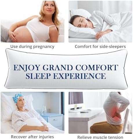 HYMOKEGE Body Pillow for Adults Fluffy Support 20x54 Light Grey