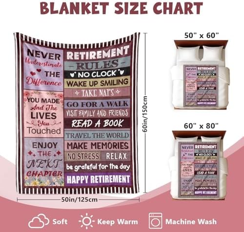 Retirement Throw Blanket for Women Men Friends