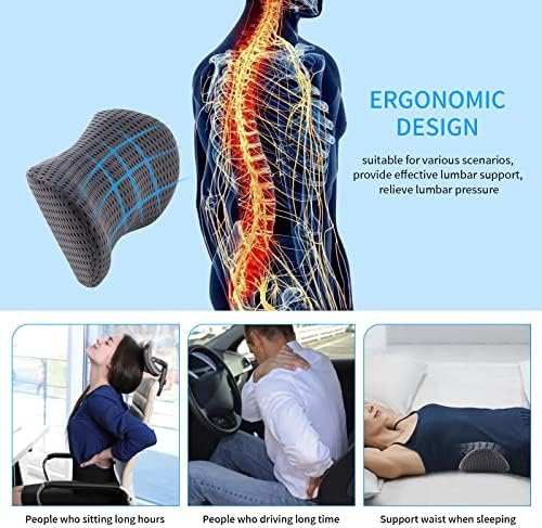 FOUSUPDT Ergonomic Memory Foam Lumbar Pillow