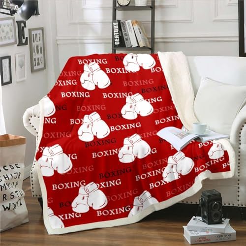 Feelyou Boys Boxing Sherpa Fuzzy Throw Blanket