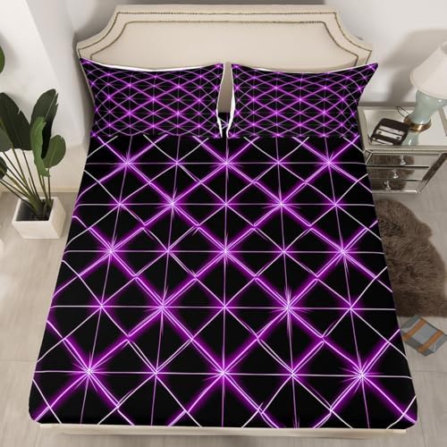 Castle Fairy Geometric Fitted Sheet Twin Size Set