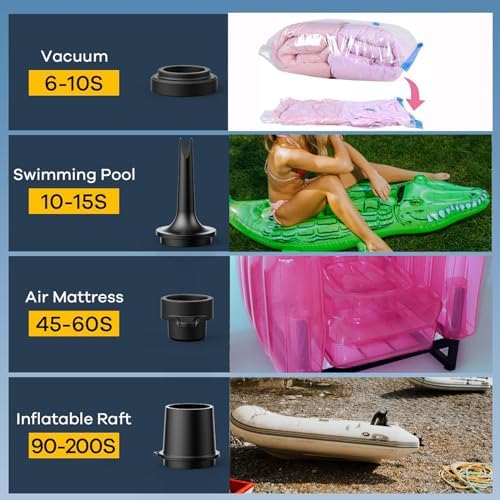 Hrbtens Electric Air Pump with 3 Nozzles 110V AC12V DC