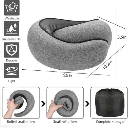 SZXYX Memory Foam Travel Pillow with Chin Wrap