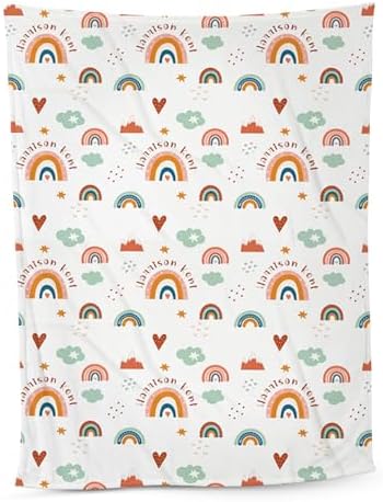 NAZENTI Personalized Baby Blanket with Name Wildflower 1
