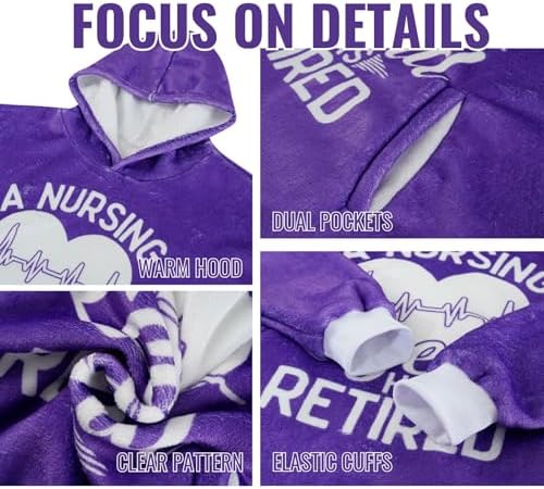 Huglanket Nursing Retirement Hoodie Blanket