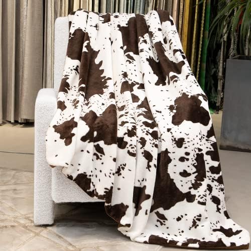 Cow Print Blanket for Kids - Ultra Soft Fuzzy Fleece Throw 40x50 Inch