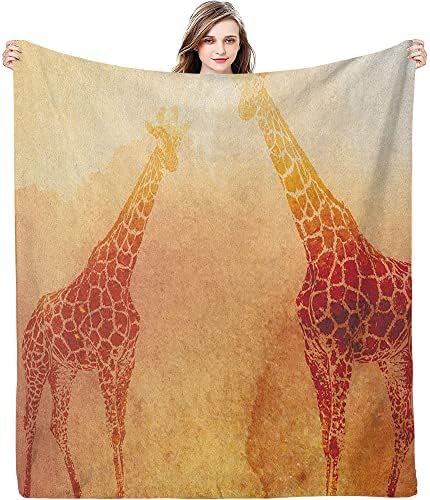 LIGUTARS Fluffy Giraffe Blanket 30x40 Inches Orange