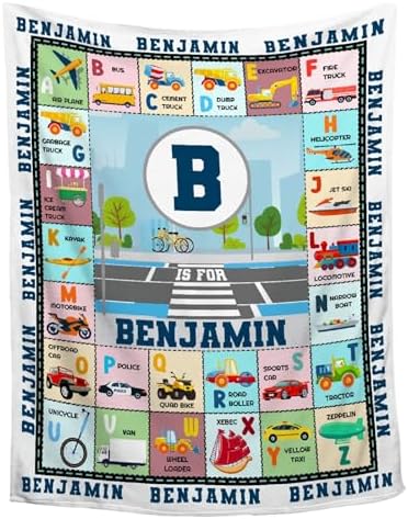 ZHONGKUI Custom Alphabet Name Blanket for Baby