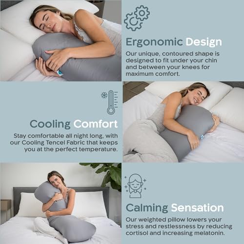 SleepCloud Weighted Body Pillow 8lbs - Cooling for Deeper Sleep