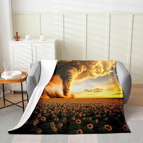 Erosebridal Tornado Daisy Flannel Throw Blanket 50x60