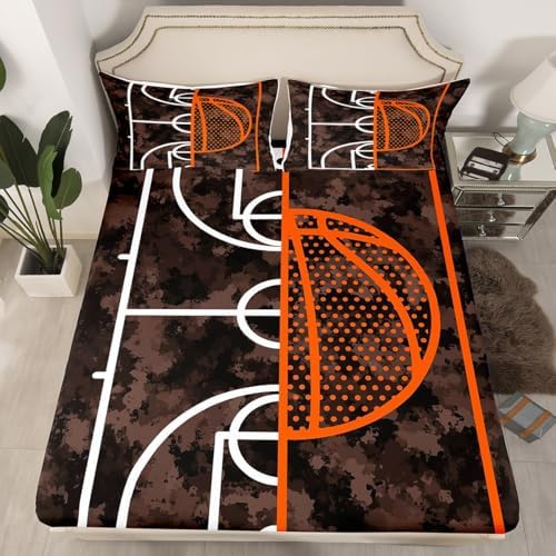 Castle Fairy Basketball Camo Fitted Sheet Twin Size