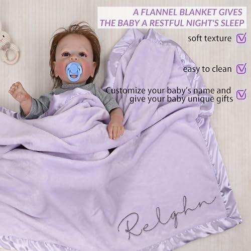 BJZLWJ Flannel Baby Blanket with Custom Name