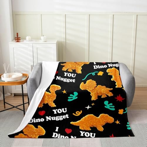 Feelyou Dino Flannel Fleece Throw Blanket 60x80 Kids Cute Chicken Nuggets Bed Blanket