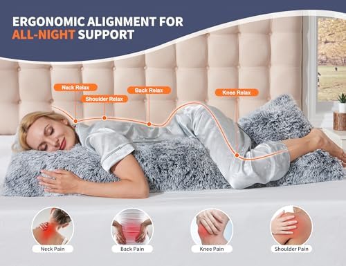 Fluffy Full Body Pillow for Adults with Memory Foam