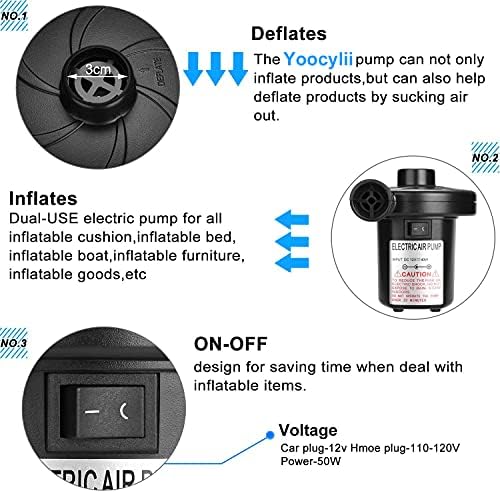 Yoocylii Air Pump for Inflatables and Mattresses