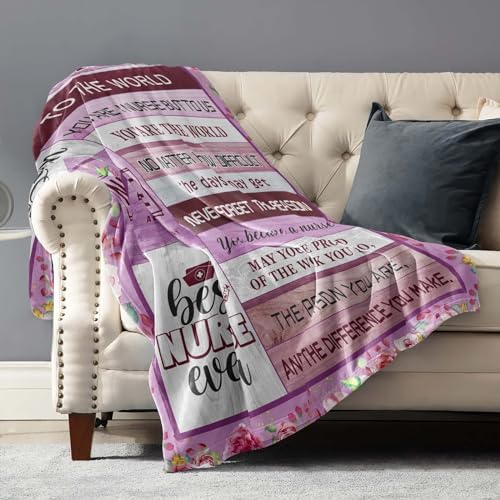 Nurse Throw Blanket 60Lx50W Soft Flannel