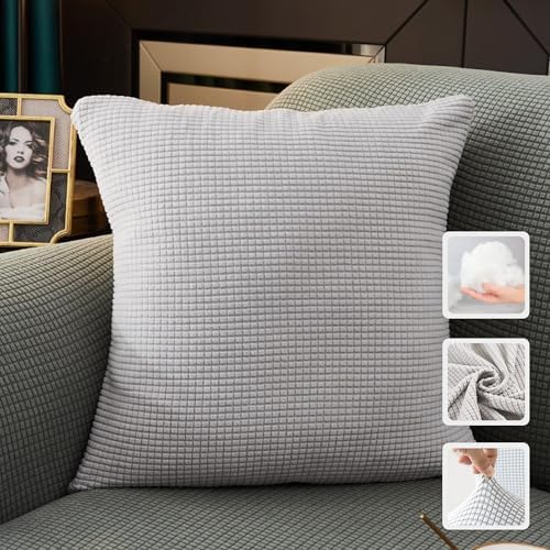 OOBOLT 16x16 Throw Pillow Cover Grey Polyester