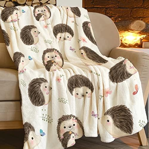 Golakra Hedgehog Plush Flannel Throw Blanket for Kids 50x40