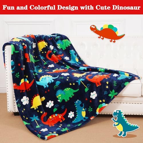 Lukeight Dinosaur Throw Blanket for Kids and Adults