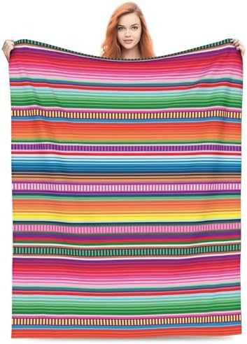 Yetta Yang Colorful Stripe Fleece Wearable Blanket
