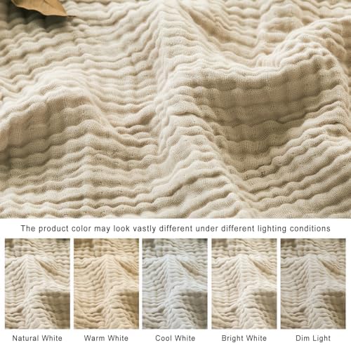 EMME Light Tan Muslin Throw Blanket 50x70