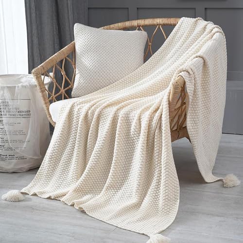 GlitzyStar Nordic Tassel Knitted Throw Blanket