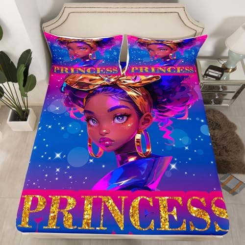 Castle Fairy Purple Black Cool Princess Girls Mattress Protector Set