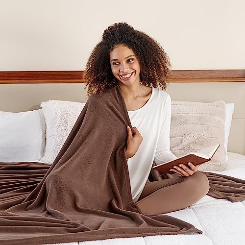 Berkshire Blanket Microfleece Twin Bed Blanket Taupe