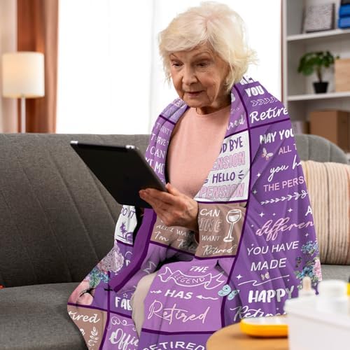 Retirement Blanket for Women 50 X 60 Happy Farewell Gift