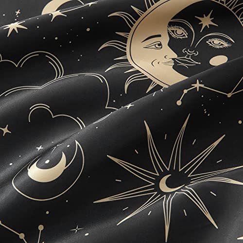 EXQ Home Satin Pillowcase Set of 2 - 20x30 Inches Black Printed 1
