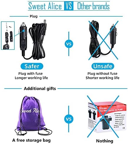 Sweet Alice Electric Air Pump with 3 Nozzles and Storage Bag