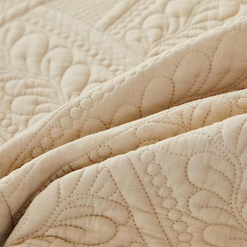 Brandream Beige Leaf Pillow Shams Set of 2