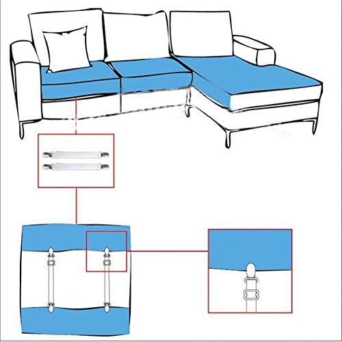 2 Pieces Adjustable Bed Sheet Fasteners with Metal Clips