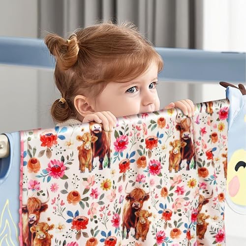 Highland Cow Baby Blanket for Boys and Girls 30x40 Inches