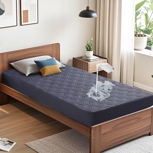 BEDLORE Waterproof Mattress Protector Twin XL Navy Blue 1