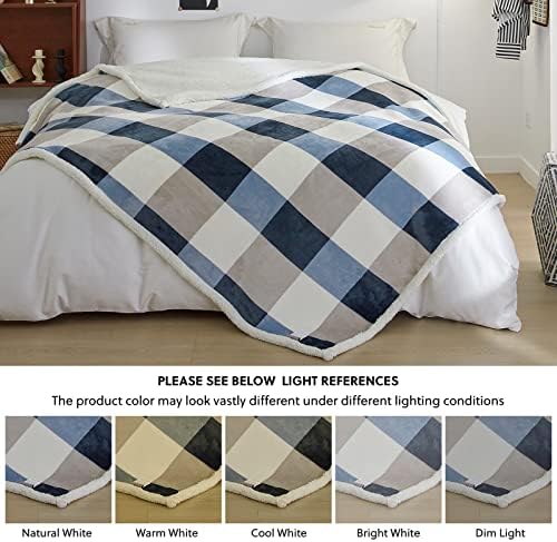 PU MEI Reversible Sherpa Fleece Throw Blanket 60 x 80