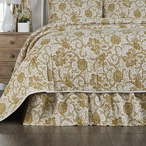 VHC Brands Dorset Farmhouse Bed Skirt Floral Twin 39x76x16