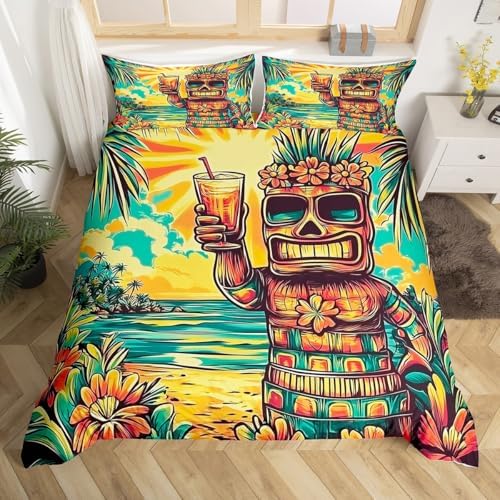 Erosebridal Tiki Bar Duvet Cover Set Queen Size